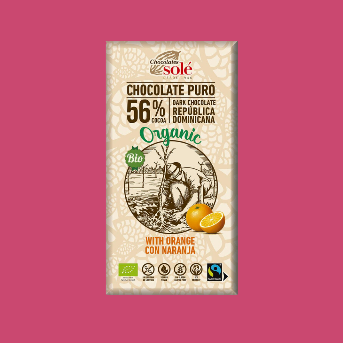 CHOCOLATE NEGRO 56% NARANJA ECO