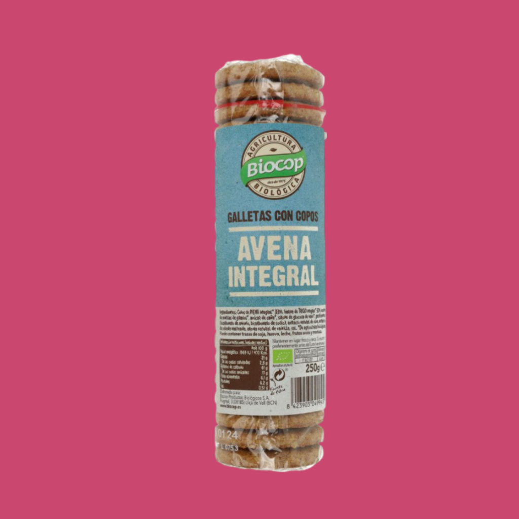 GALLETAS CON COPOS AVENA INTEGRAL ECO BIOCOP 250 G