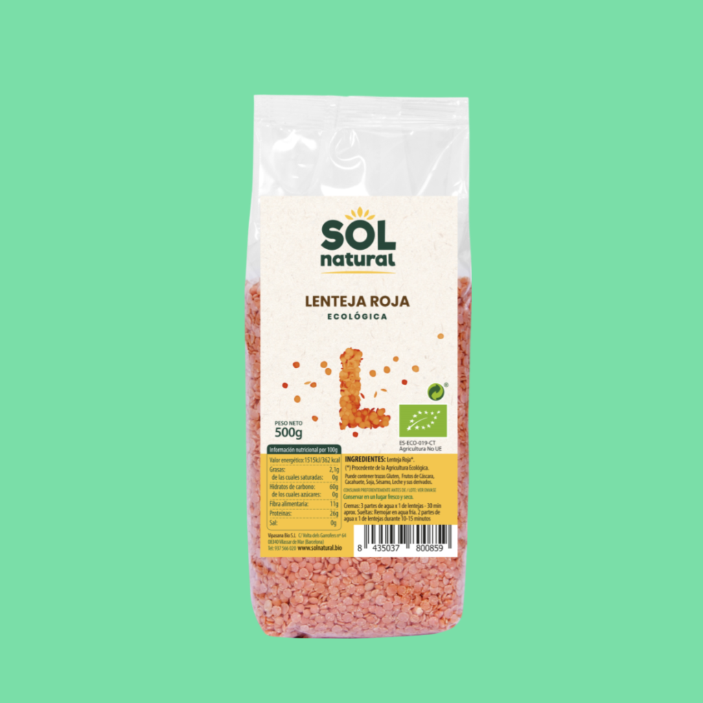 LENTEJA ROJA ECO SOL NATURAL 500 G