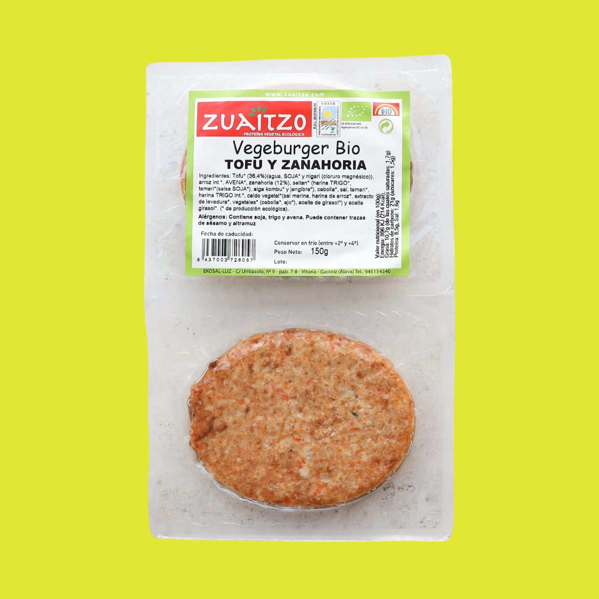 VEGEBURGER TOFU Y ZANAHORIA ECO