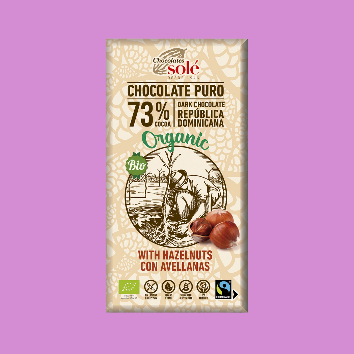 CHOCOLATE NEGRO 73% AVELLANAS ECO