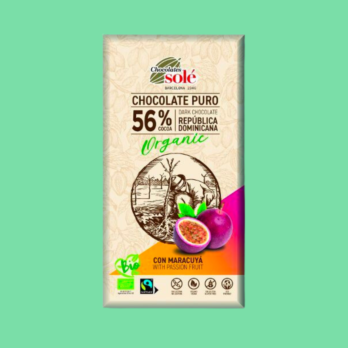 CHOCOLATE NEGRO 56% MARACUYÁ ECO