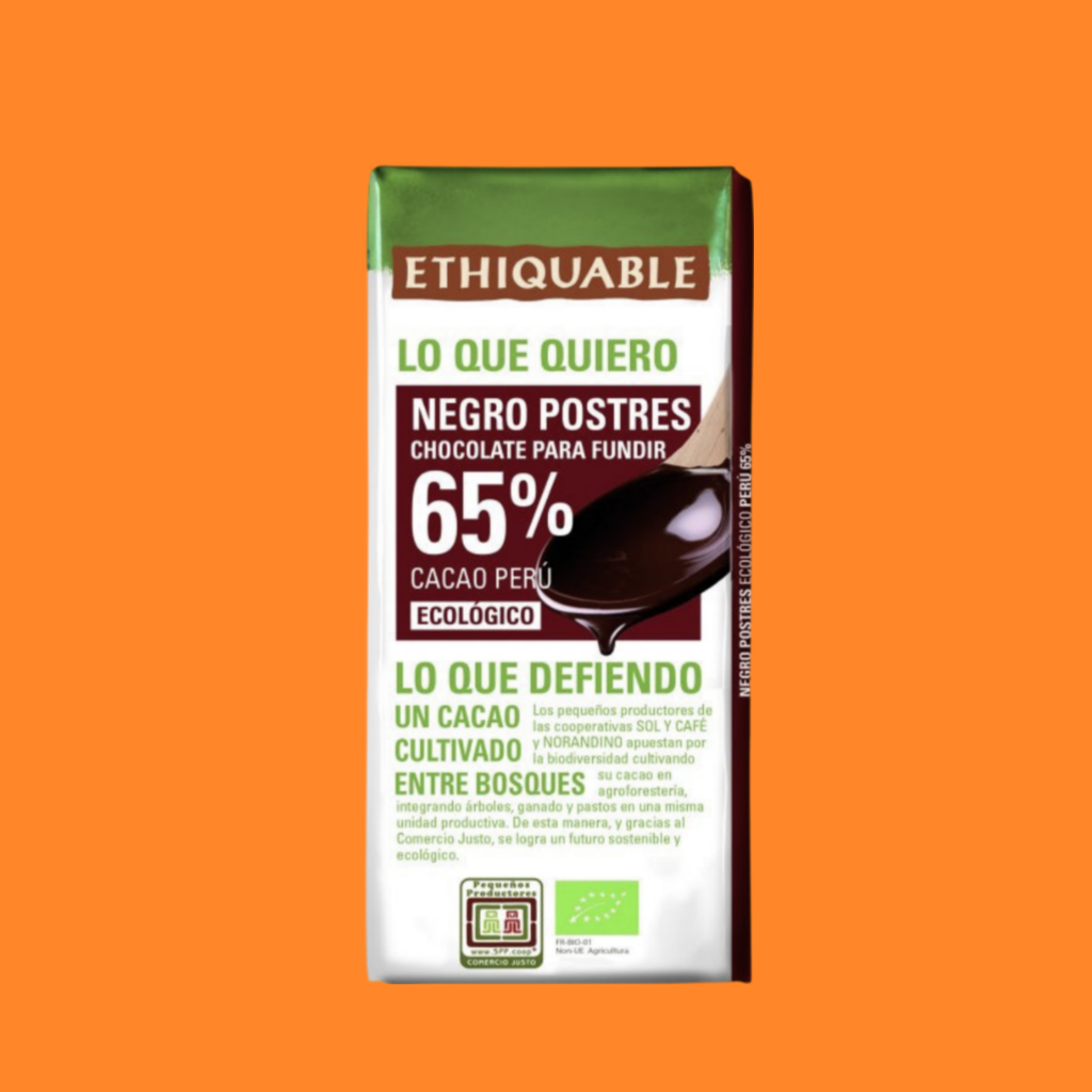 CHOCOLATE NEGRO POSTRES PARA FUNDIR 65% CACAO PERÚ ECO