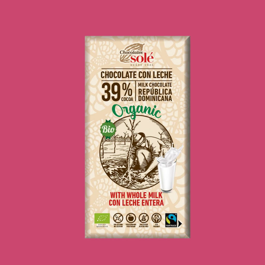 CHOCOLATE CON LECHE CACAO 39% ECO